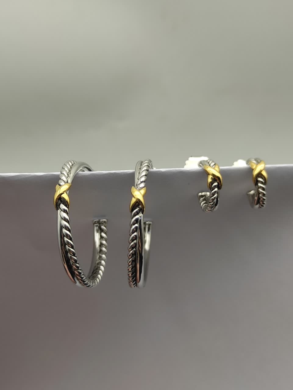 David Yurman Elsa Peretti® Sterling Silver and 18K Yellow Gold X Earrings